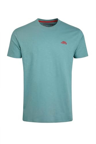 Konstig fisk fiskad ekologisk bomull t-shirt grå marmor, Mineralblå, M
