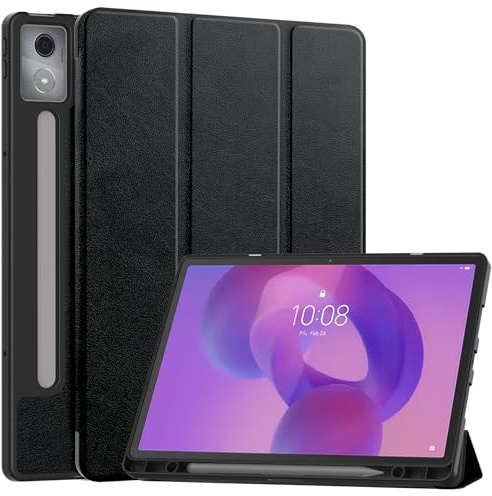 Vakarey für Lenovo Idea Tab Pro Hülle mit Stifthalter,Ultra-Dünn Smart Hülle für Lenovo Tab Pro 12.7 Zoll 2025,Schwarz