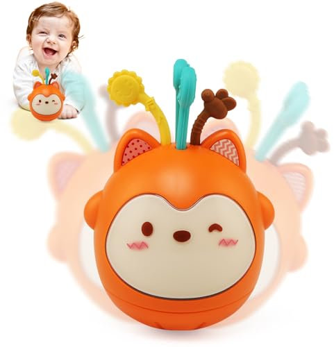 JOYVOVO Stehauf Fuchs Musik Kinderspielzeug Mädchen Junge, Stehaufmännchen Baby Spielzeug mit Musik und Lichte, Krabbelspielzeug Baby, Musikspielzeug Lernspielzeug Geschenke für Kinder