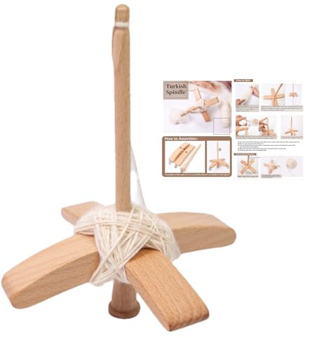 Drop Spindle - Weaving Spinner Wheels, Hand Spinner Tool, Multifunctional Turkish Wooden Drop Spindle for Yarn, Weaving, Wool, Handcraft, Crocheting