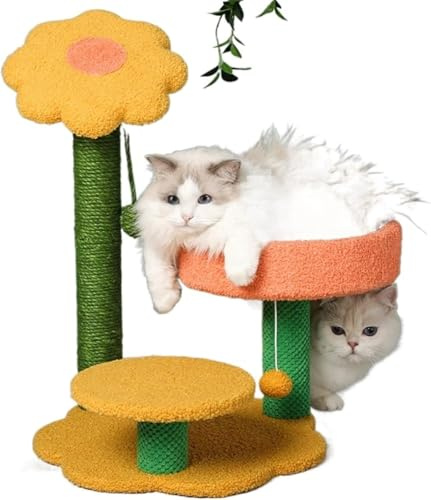 QYYZTQY Grande graffiatore Torre Saltare Colonna graffio ramplificando la Cornice di Fiori Gatti Albero casa Pick up mobili Bordo per Animali Domestici Giocattoli Visione Gatto