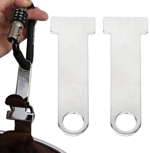 LAPQOS Protection contre le vol pour moto,Support de fixation pour antivol de casque de moto (2 pièces, argent)