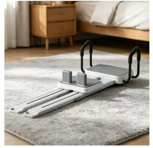 Multifunktionell Pilates magmaskin – 5-i-1 hemmaträningsutrustning | Magplanka, skidåkning, armhävningar, Pilates, benpress, 20 halkskydd, 54 dB tyst, hopfällbar, för helkroppsmuskelträning