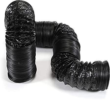 STERR Reinforced Flexible Hose 80mm x 10m - Aluminium & Polyester Laminate - Ventilation Ducts - Black - 10m Length, 500g Weight, 1 Count