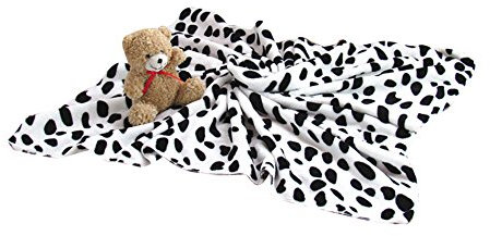 MISSMAO Weich Warm Decke für Haustierbetten Superweiches Fleece für Katzen und kleine Hunde mit Fleckenmuster Schwarz-Weiss