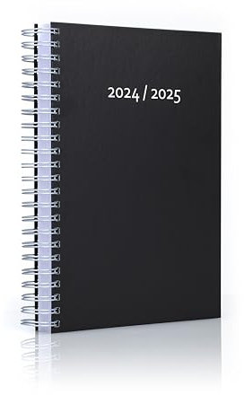 edition cumulus 2025/2026 Dicker Kalender DIN A4 – BLACK (schwarz) - MADE IN GERMANY - Ideal fürs Büro – Spiralbindung – pro Tag eine volle A4 Seite Platz – Aug 25 – Aug 26