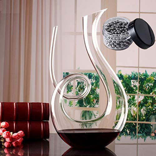SDFSX Decantador de vino, vidrio de cristal soplado a mano, 1500 ml clásico aireador de vino, jarra de vino tinto, accesorios de vino, regalos de vino
