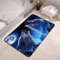 YISUMEI Badezimmerteppich 42x60 cm Badematte Rutschfester Waschbar Absorbierender Badvorleger Schnelltrocknend(Mond Wolf Berggipfel)