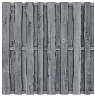 Woodtex Sichtschutzzaun Gartenzaun Gartentor Brettertzaun kesseldruckimprägniert|wetterfest Kieferholz 180x180x6,2cm Grau