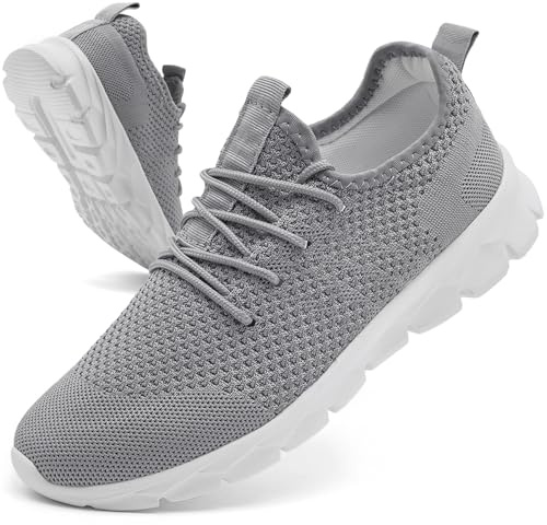 Oltyutc Mens Trainers Running Gym Sneakers Walking Shoes LightGray 12 UK