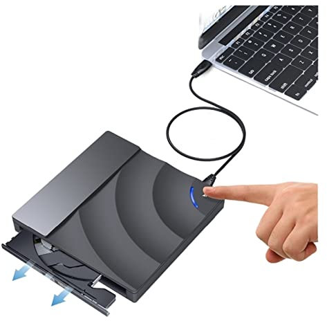 JOJIDE Portable DVD Player, External DVD Drive High-speed USB 3.0 CD DVD Laptop Player Driver Touch Control CD-RW,for Home,Car