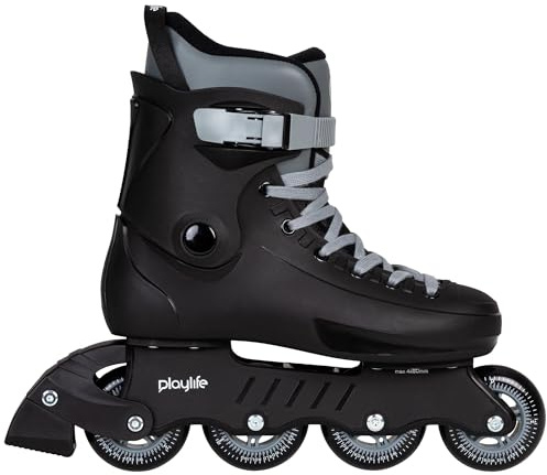 Playlife Rave Black 80 - Pattini in linea per uomo e donna, con ruote da 80 mm/85 A, cuscinetti a sfera ABEC 7, colore: Nero