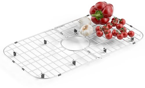 Chilinii Sink Protector Stainless Steel 26 x 14 – Rectangular Extra Large Sink Grid for Kitchen Sink Bottom, Rust-Resistant Drainage Rack with Scratch Prevention Centered Drain