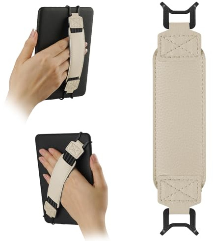 HoYiXi Universal Soft Hand Strap per 6-7 pollici eReader Compatible Kobo/PocketBook/Tolino/Sony/Paperwhite/Nook eReader,per 6, 6.8, 7 E-Reader,con Cinturino da polso sicuro per Tablet,Bianco