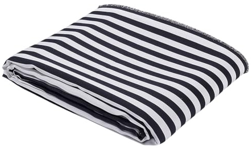 NBEADS 300 × 150 cm svartvitt randigt klädseltyg, slitstark polyester geometriskt randigt material för gör-det-själv sömnad heminredning gardiner kläder hantverksprojekt
