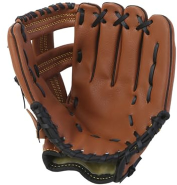 Guanto da baseball per bambini giovani adulti softball allenamento principianti durevole flessibile tessuto strisce di pelle confortevole morbida imbottitura in pelliccia cravatta regolabile palmo