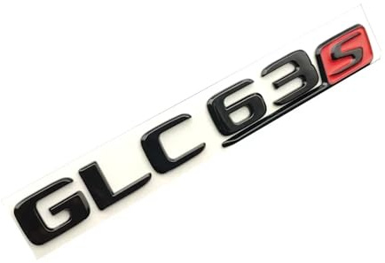 Genérico 1 Pieza de Emblema 3D ABS Cromado Negro GLC63S, Letras Adhesivas for Maletero de Coche, calcomanía for GLC 63S, Accesorios GLC 63 S Fácil instalación(Black Red)
