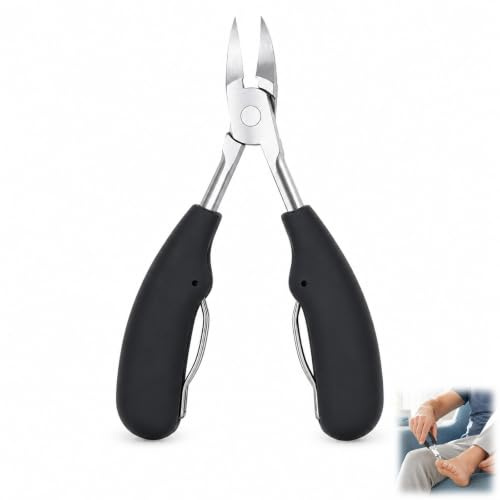 Taglio unghie di precisione, pinza per unghie in acciaio inossidabile per dita spesse e incarnite, tosaerba podologico con impugnatura ergonomica impugnatura morbida, antifungina, professionale per