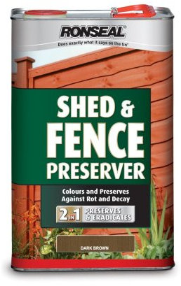 Ronseal SFWPLB5L Shed & Fence Wood Preservative Light Brown 5 Litre