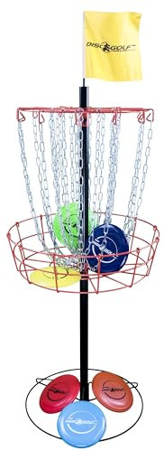 Park & Sun Portería de Acero portátil con Cesta de Golf, Frisbee/Disco: Juego de Lujo Incluye 6 Discos