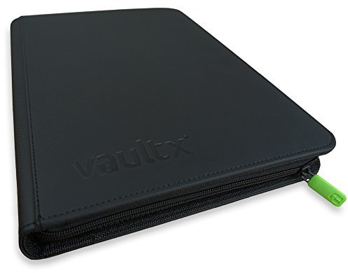 Vault X 9 Pocket Trading Card Zip Binder, 360 Cards, Premium Exo-Tec Album Material, 20 Side-Loading Pages, Folder for Collectible Games, Sports, TCG (Black)