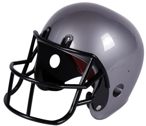 EUROCARNAVALES American Football Rugby Helm Erwachsene zum Kostüm Footballhelm Silber