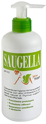 Saugella YouFresh, Detergente Intimo Antibatterico, pH 4.5, con Estratti di Timo e Calendula, Freschezza, Adatto per Giovani Donne e Adolescenti, 200 ml