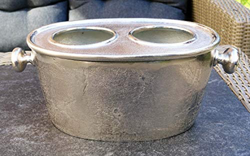MichaelNoll Champagnerkühler, Weinkühler, Flaschenkühler, Aluminium, Silber - Kühler für Sekt, Wein und Champagner - 31 cm