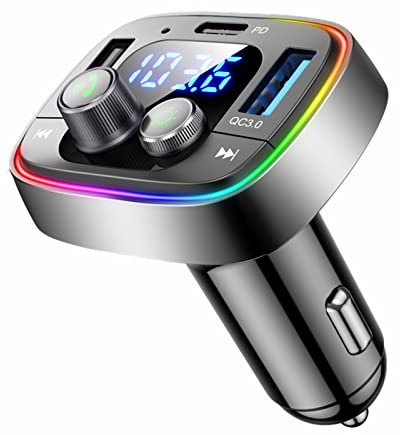 LIHAN USB C Bluetooth 5.4 Car Adapter, Wireless Upgrade Audio System for Non-Bluetooth Vehicles, FM Radio Transmitter, 48W Fast Charging, Stable Hands-Free Calling, MP3 Music Player, Support USB/TF