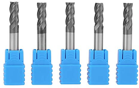 Akozon Fresa 5 pezzi Fresa a carburo di tungsteno 4 Frese a candela Fresa CNC diametro 6 mm x lunghezza 50 mm + fresa cnc 6mm fresa metallo carburo fresa carburo cnc frese per metallo 6mm