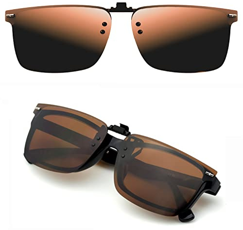 CREYESTAL Clip Gafas de Sol Polarizadas, Clip para Gafas para Sol, Clip Solar, Abatible y Ultraligero, Hombre, Mujer, 100% Anti-UV