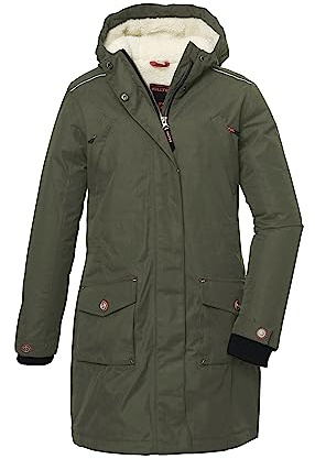 killtec Ragazze Cappotto funzionale con cappuccio/cappotto staccabile, impermeabile KOW 142 GRLS CT, dark olive, 164, 39885-000