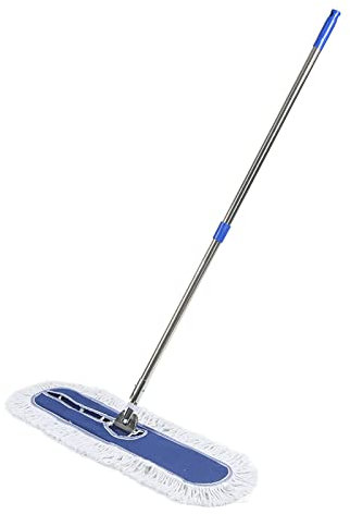 Mocio per Pavimenti Piatti, Mocio Piatto Lavapavimenti, Mocio per Pavimenti, Mop Asciutto Industriale, Rotazione a 360 gradi, per pulizia dei pavimenti in casa(80CM-Set di scopa)