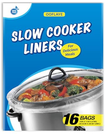 Slow Cooker Liners Small Size Pot Liners Disposable Cooking Bags Fit 1-3QT Suitable for Slow Cooker and Oval & Round Pot (16)
