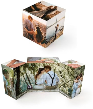 Cubo personalizzato con foto, puzzle 3D ruotabile con 11 immagini, regalo di compleanno e Natale, regalo personalizzato per bambini, padre, madre, fidanzata, fidanzato
