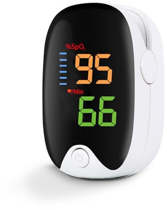 Oxymètre de Doigt - Mesure SpO2/FC en 3s, 1 Bouton, Portable pour Sport, Facile à Utiliser, Oxymètre de Pouls Digital pour Adultes Enfant