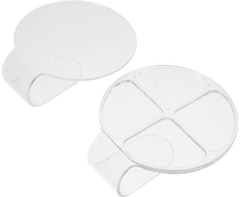 DECOMELODY Palette de Maquillage Acrylique et Pratique à Tenir 2pcs Facile à Nettoyer pour Mélange de Maquillage et Produits de Beauté Visage