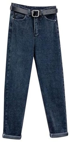lozssnigzi Jeans Donna Termici in Pile Felpati - Larghi E Comodi, Jeans Dritti Pantaloni Baggy Invernali