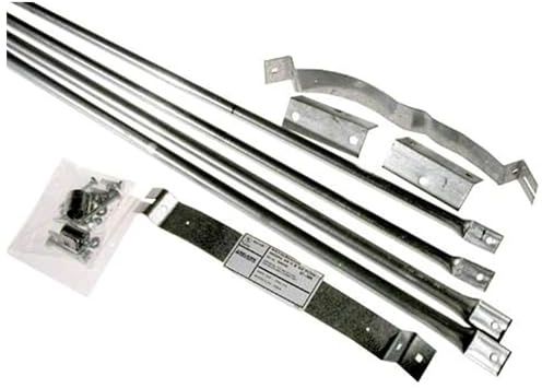 Selkirk 8 SureTemp Chimney Roof Brace Kit, Adjustable Steel Mounting Bracket Support for Pipe Wood Stove Fireplace Chimneys, Silver, 208440