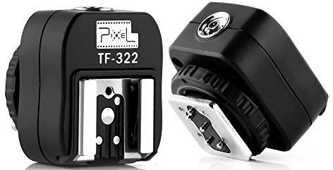 Pixel TF-322 Flash Hot Shoe Sync Adapter with Extra PC Sync Port Dedicated for Nikon DSLR & Flashgun