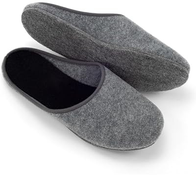 Pantoffelmann Chaussons en Feutre Respirants et Confortables | Anthracite/Gris | Tailles 36-51 | Élégants et Chauds