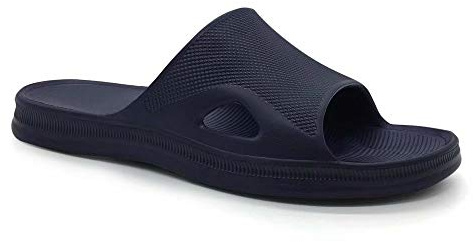 HEVA Duschtofflor öppen tå sandaler herr badrumstofflor, Marinblått Xsp, 41 EU