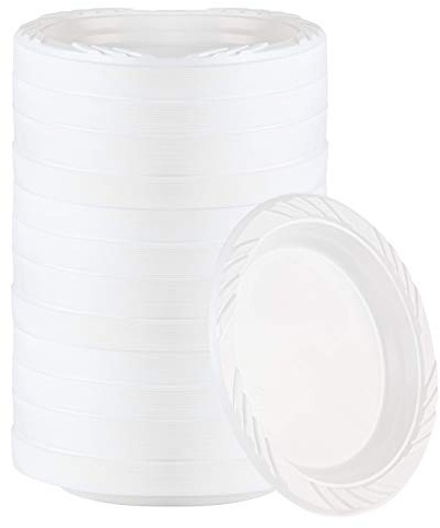 400 Count Disposable 6 Inch White Plastic Dessert Plates