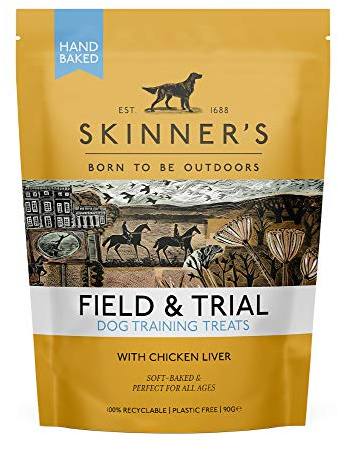 Skinner's Hundgodis i fält och tester – träningsgodis med kycklinglever, 90 g påse
