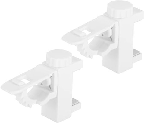 Cyrank soportes de barra de cortina giratorios sin taladrar, Ganchos a presión no Adhesivos para Barras de Cortina Ligeras y visillos, Gancho para Cortinas Multifuncionales Universal