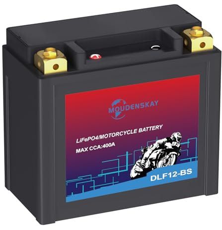 MOUDENSKAY Batteria al Litio moto 12V Litio Batteria LiFePO4 Powersports con BMS, 12.8V 6AH 400CCA YTX12-BS di avvio del motore per moto, ATV, UTV,motoslitte e altro