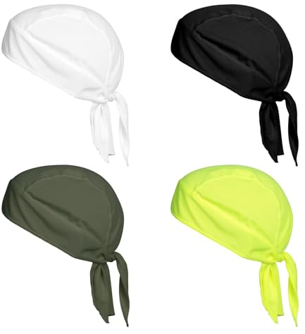 MEMOFYND 4 gorros de secado rápido para casco de bicicleta y moto, unisex, para protección solar, para escalada, correr y ciclismo (4 colores), multicolor, Talla única