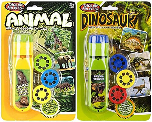 Georgie Porgy Linternas Proyector Niños Proyector Juguetes Pared Techo Tienda Educativo Conjunto de Ciencia para Niños Niñas con 2 Pegatinas de Tatuajes (Animal + Dinosaurio)