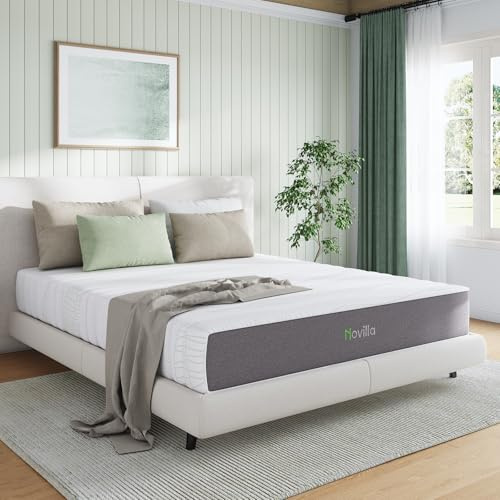 Novilla King Size Mattress, 12 Inch Gel Memory Foam Mattress King in a Box, Bamboo Charcoal Foam & Breathable Cover for Peaceful Sleep, Supportive & Pressure Relieving, CertiPUR-US Certified Purity