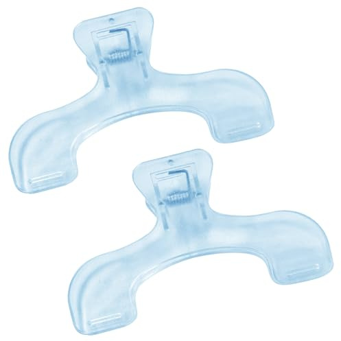 Lot de 2 pinces à livre solides, transparentes, bleues, pour support de page de livre, accessoires d'ouverture de lecture de livre, pinces à livre pratiques et multifonctions, supports de page de
